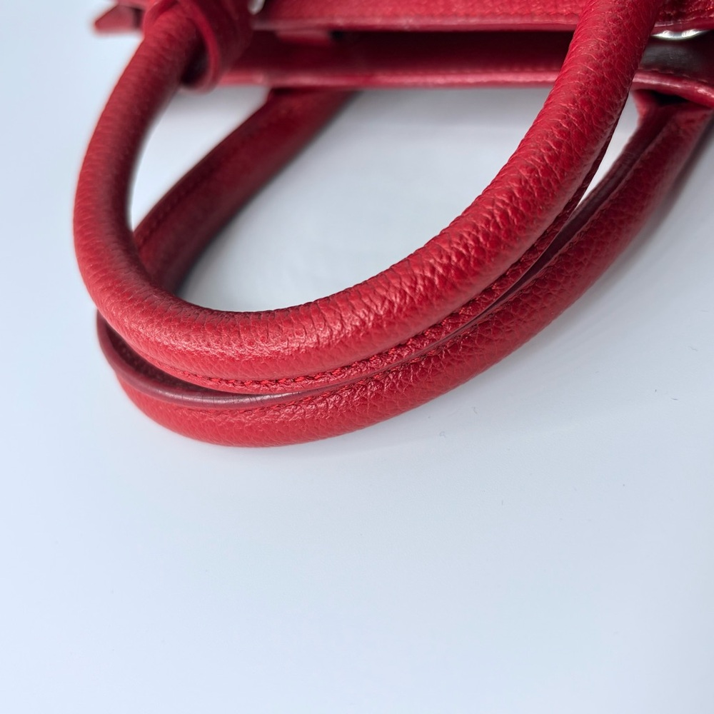 YSL Sac Du Jour Nano in Red Pebbled Leather - Picture 16 of 16